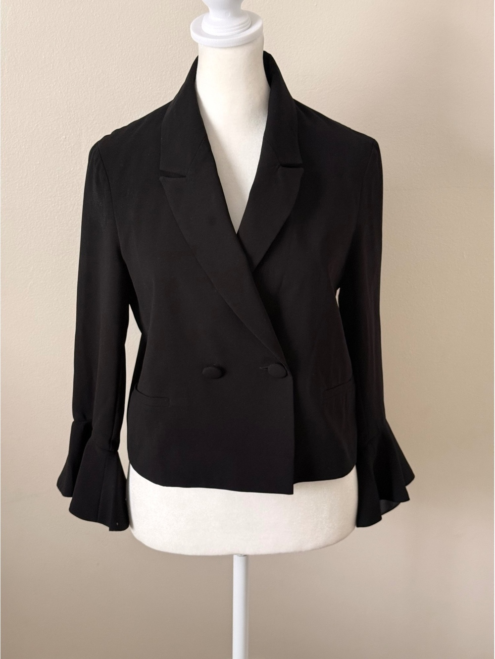 Topshop Black Blazer with Flared Sleeves Size US 2